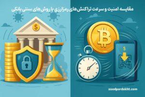 زودپرداخت-zoodpardakht/مقایسه امنیت و سرعت تراکنش‌های رمزارزی با روش‌های سنتی بانکی